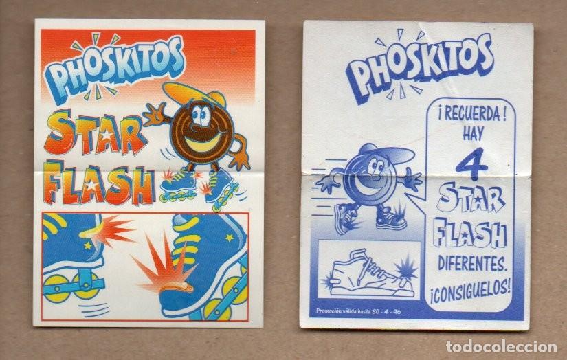 Coleccionismo cromos antiguos: ANTIGUO CROMO PHOSKITOS - STAR FLASH 1996. PATINES. FONDO ROJO. REVERSO ZAPATILLA.