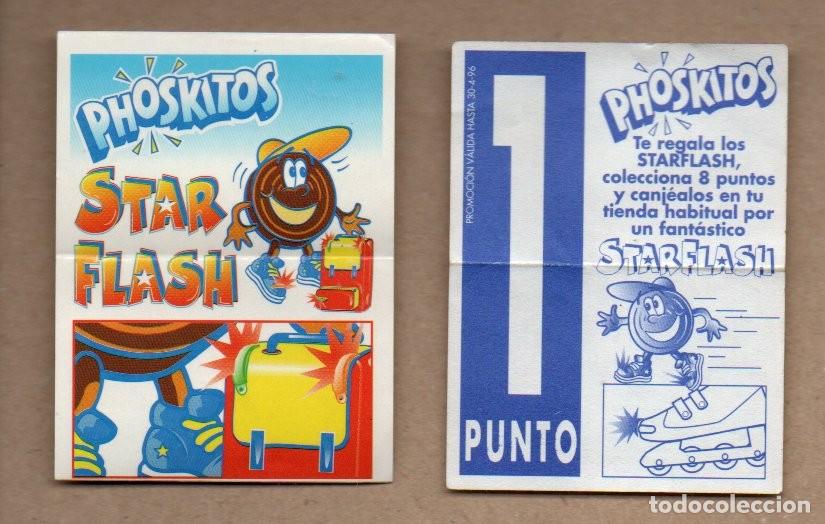 Coleccionismo cromos antiguos: ANTIGUO CROMO PHOSKITOS - STAR FLASH 1996. MOCHILA. FONDO AZUL. REVERSO 1 PUNTO, PATIN.