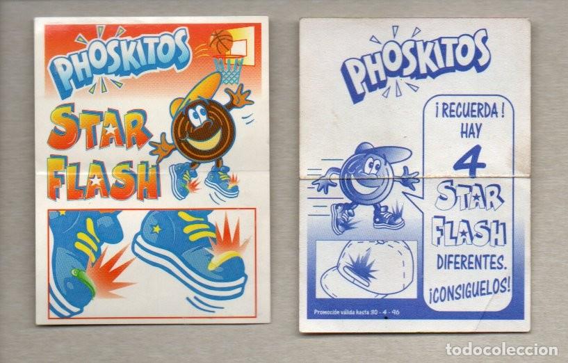 Coleccionismo cromos antiguos: ANTIGUO CROMO PHOSKITOS - STAR FLASH 1996. BALONCESTO. FONDO ROJO. REVERSO GORRA.