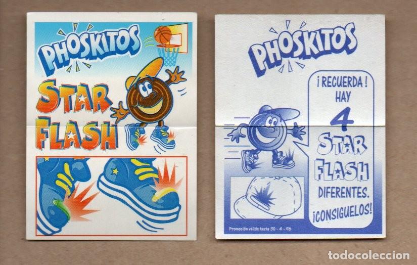 Coleccionismo cromos antiguos: ANTIGUO CROMO PHOSKITOS - STAR FLASH 1996. BALONCESTO. FONDO AZUL. REVERSO GORRA.
