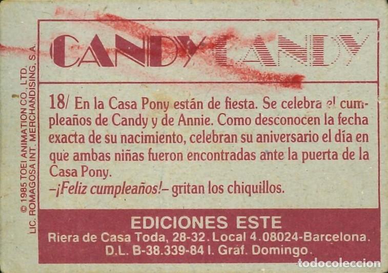 Coleccionismo cromos antiguos: CROMO - 1985 - CANDY CANDY - ESTE - N&ordm; 18 (SIN PEGAR) - Foto 2