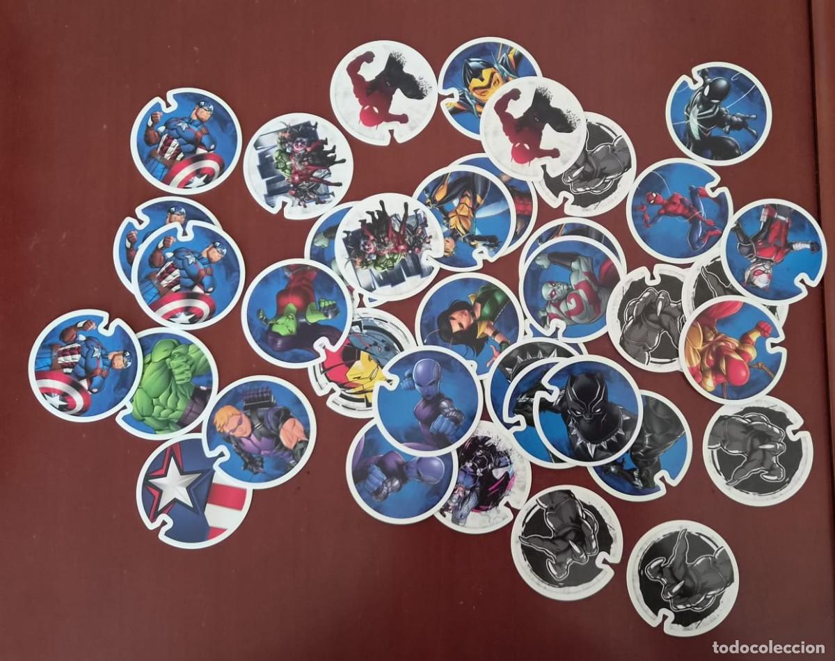 Colecionismo Cromos antigos: Lote de 39 Tazos Flizz Carrefour Marvel