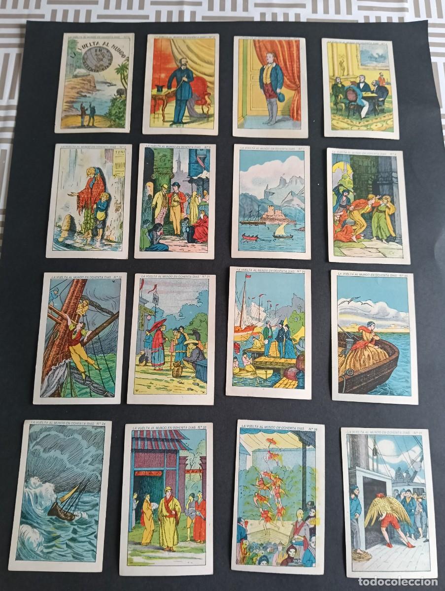 Coleccionismo cromos antiguos: Gran lote de 35 cromos antiguos Chocolates Comet (Figueras) - La vuelta al mundo en ochenta d&iacute;as (35