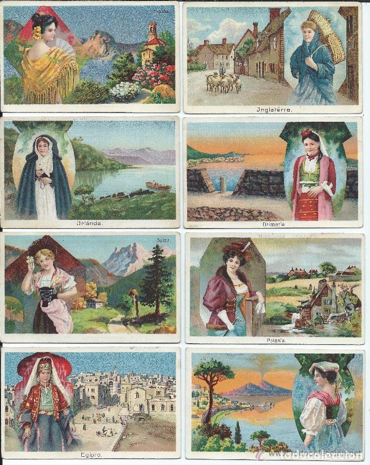 Coleccionismo cromos antiguos: MURCIA. JER&Oacute;NIMO S&Aacute;NCHEZ POVEDA. COLONIALES, ULTRAMARINOS...20 CROMOS. TRAJES T&Iacute;PICOS PA&Iacute;SES MUNDO.
