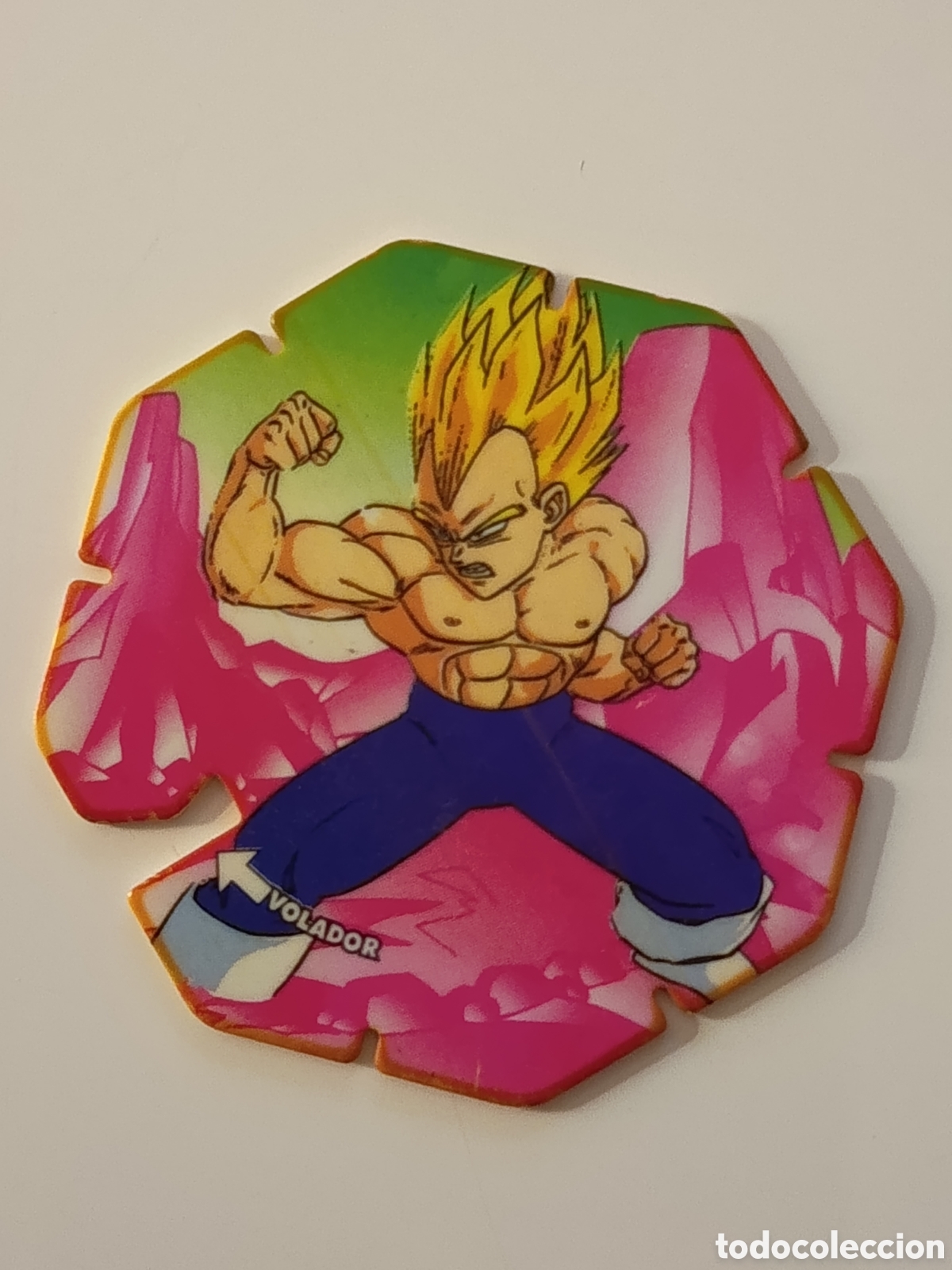 Coleccionismo cromos antiguos: Tazo octogonal drag&oacute;n ball 41 Vegeta