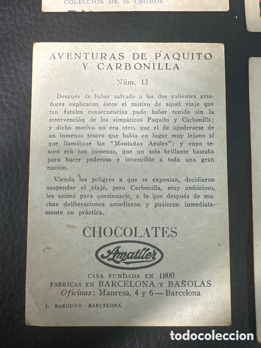 Coleccionismo cromos antiguos: CROMOS CHOCOLATE AMATLLER - Foto 2
