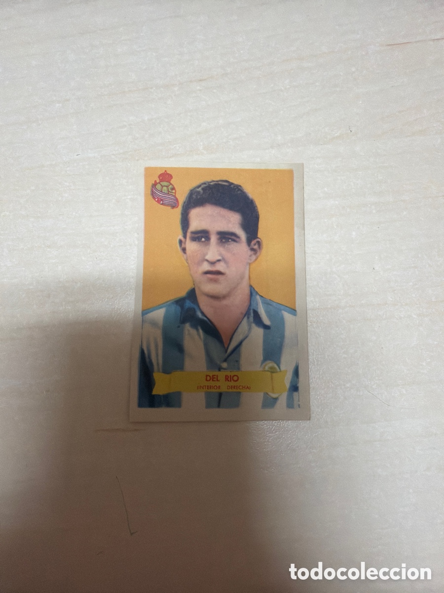 Coleccionismo cromos antiguos: F&uacute;tbol Bruguera 1949, Del R&iacute;o, Real Sociedad de F&uacute;tbol.