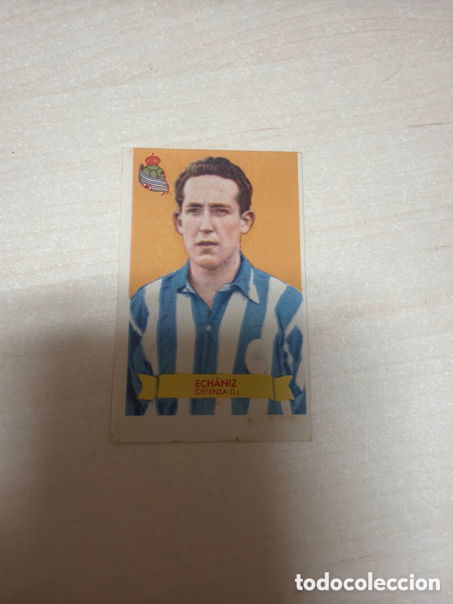 Coleccionismo cromos antiguos: F&uacute;tbol Bruguera 1949, Ech&aacute;niz, Real Sociedad de F&uacute;tbol.