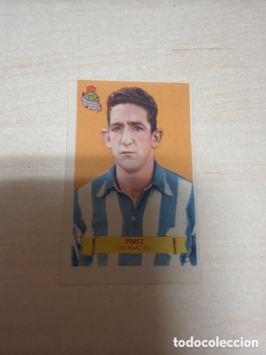 Coleccionismo cromos antiguos: F&uacute;tbol Bruguera 1949, Perez, Real Sociedad de F&uacute;tbol.