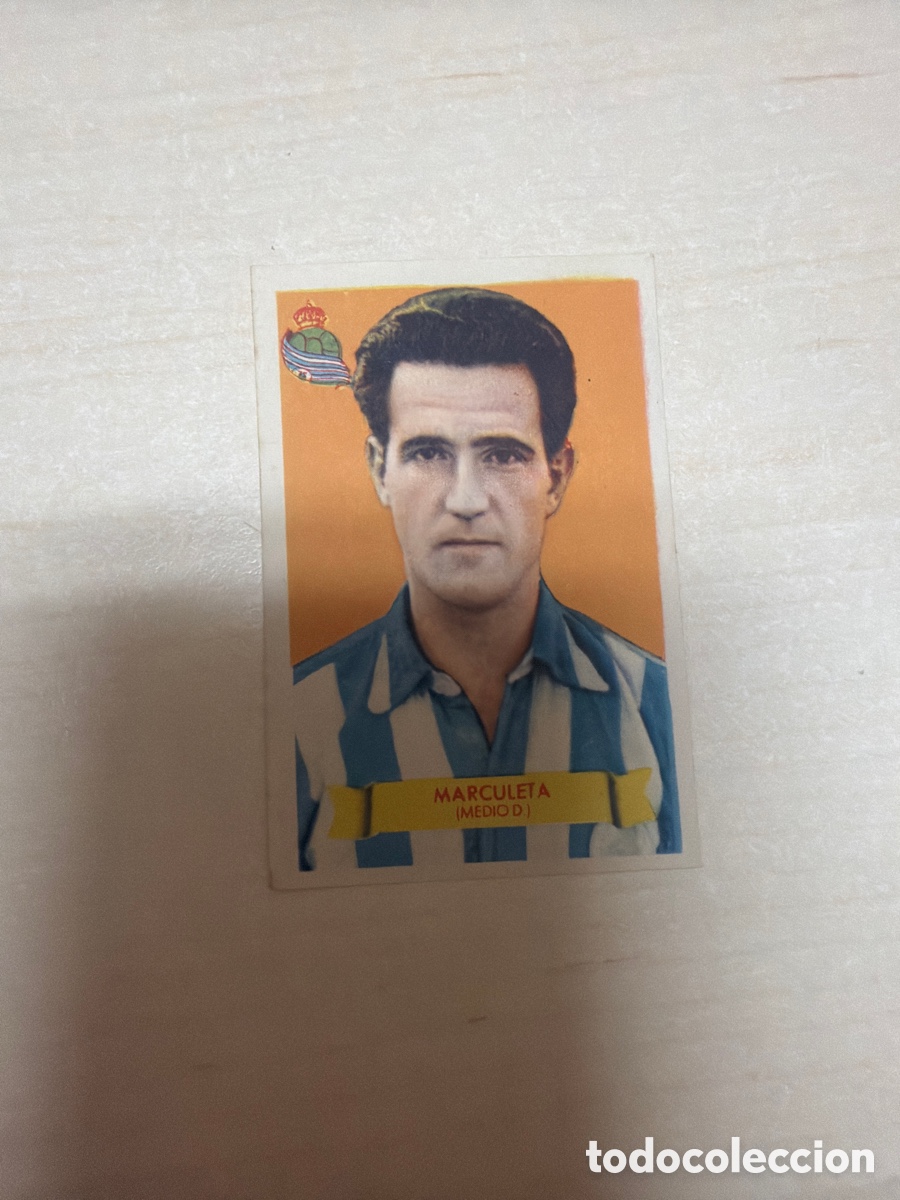 Coleccionismo cromos antiguos: F&uacute;tbol Bruguera 1949, Marculeta, Real Sociedad de F&uacute;tbol.