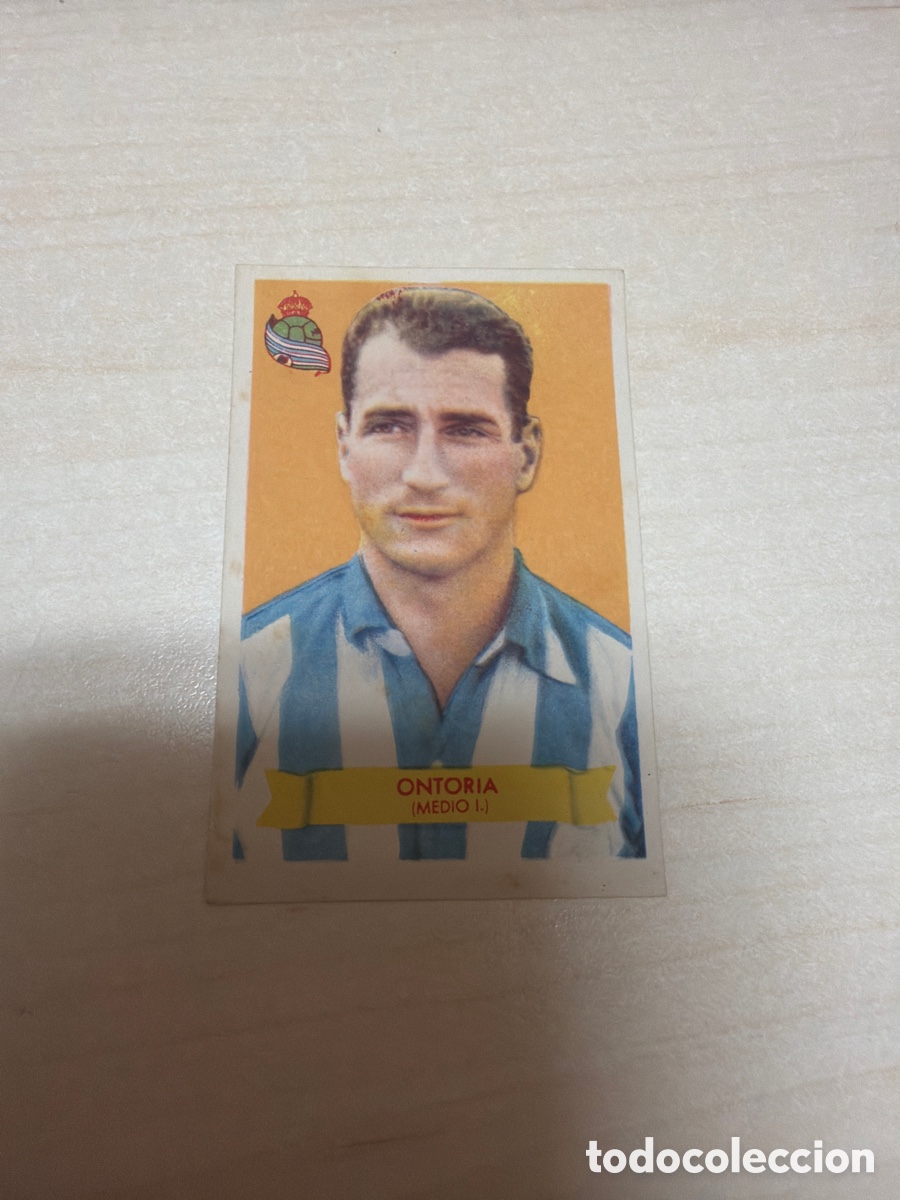 Coleccionismo cromos antiguos: F&uacute;tbol Bruguera 1949, Ontoria, Real Sociedad de F&uacute;tbol.