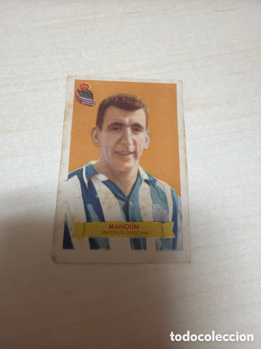 Coleccionismo cromos antiguos: F&uacute;tbol Bruguera 1949, Manol&iacute;n, Real Sociedad de F&uacute;tbol.