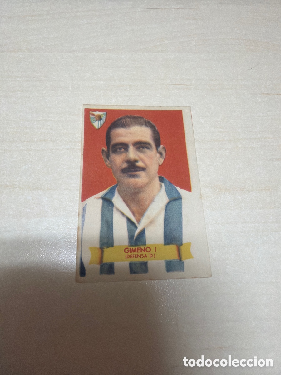 Coleccionismo cromos antiguos: F&uacute;tbol Bruguera 1949, Gimeno I, C. D. M&aacute;laga.