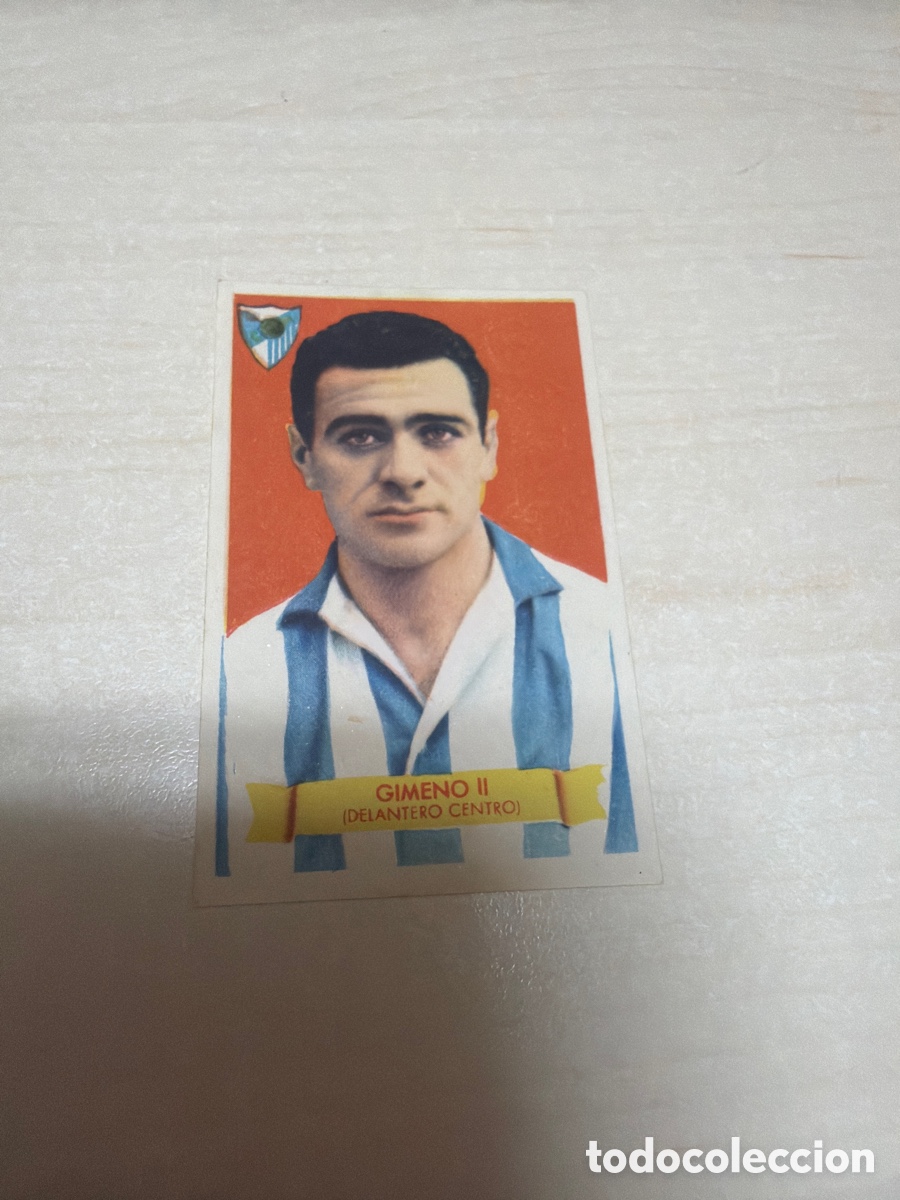 Coleccionismo cromos antiguos: F&uacute;tbol Bruguera 1949, Gimeno II, C. D. M&aacute;laga.