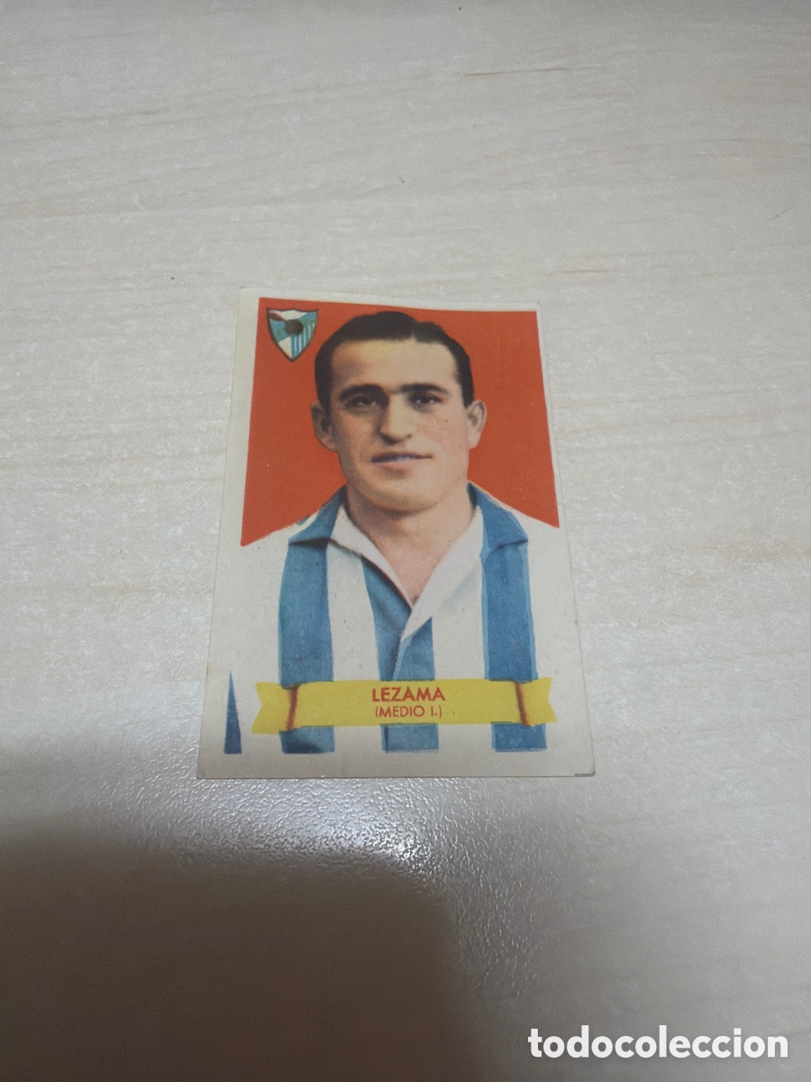 Coleccionismo cromos antiguos: F&uacute;tbol Bruguera 1949, Lezama, C. D. M&aacute;laga.