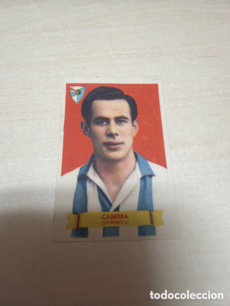 Coleccionismo cromos antiguos: F&uacute;tbol Bruguera 1949, Cabrera, C. D. M&aacute;laga.