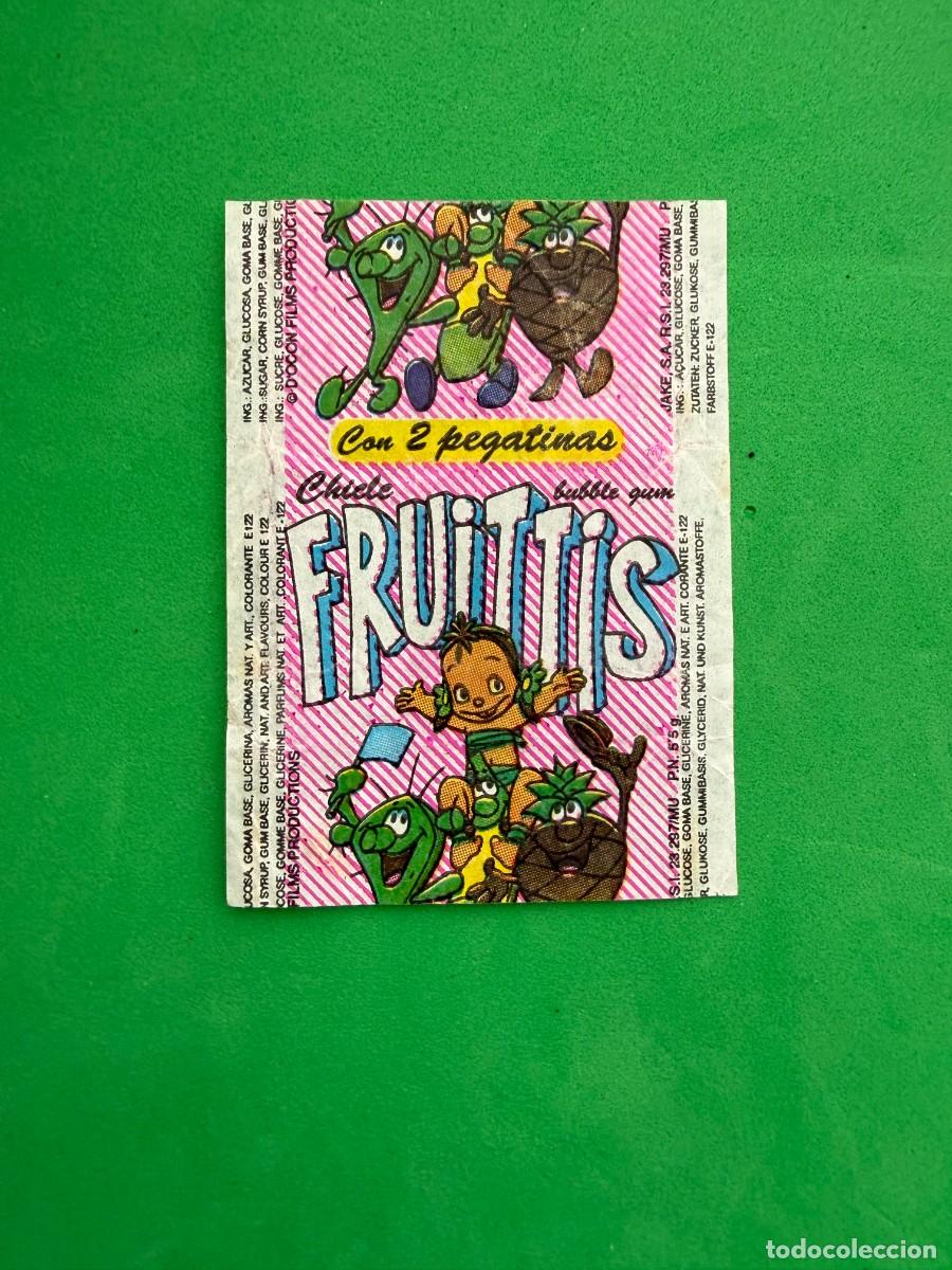 Coleccionismo cromos antiguos: Envoltorio chicle fresa Los Fruittis - Jake