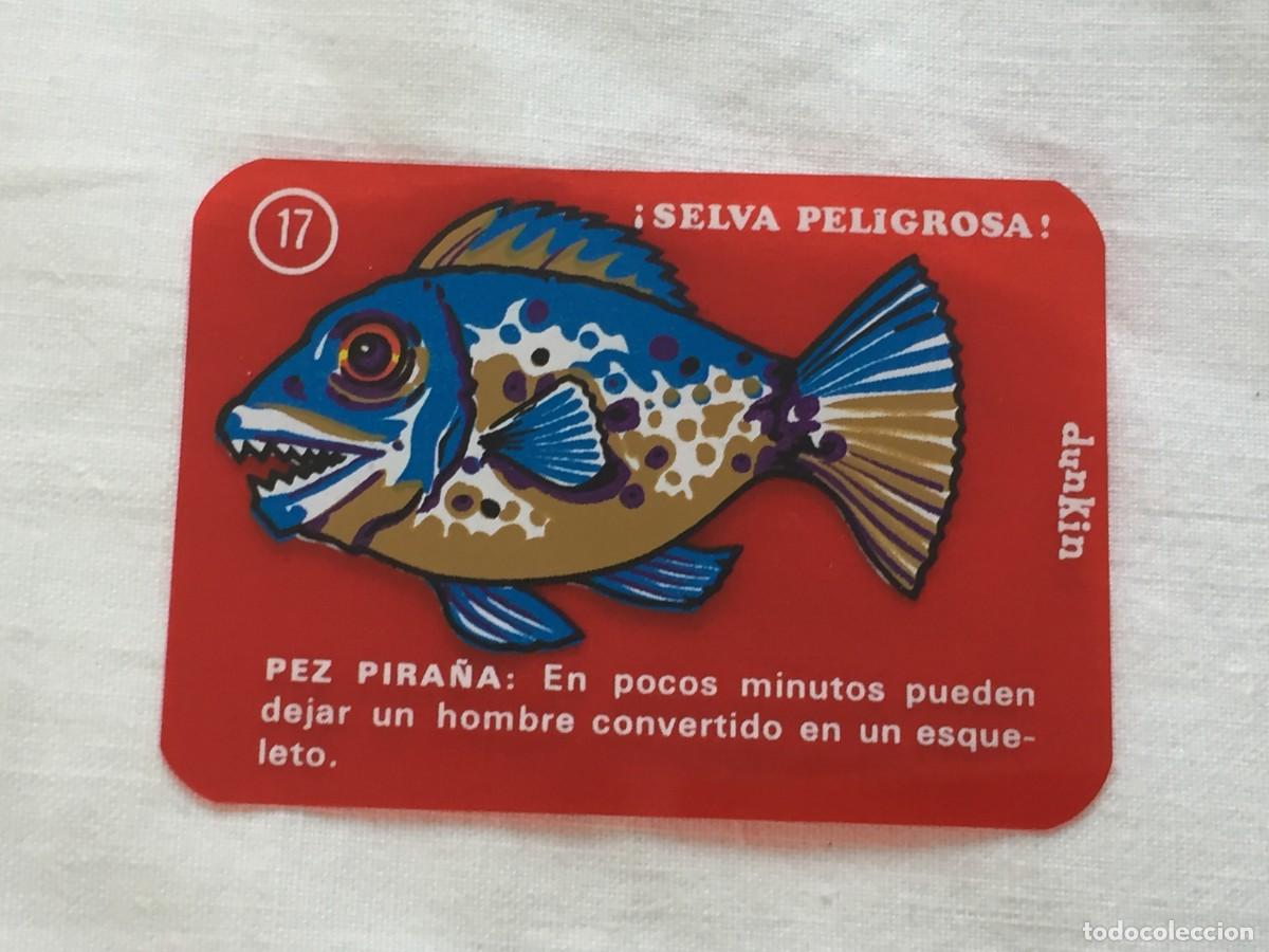 Coleccionismo cromos antiguos: Cromo Pl&aacute;stico DUNKIN &iexcl; Selva Peligrosa &iexcl; - Numero N&ordm; 17 PEZ PIRA&Ntilde;A - A&ntilde;os 70