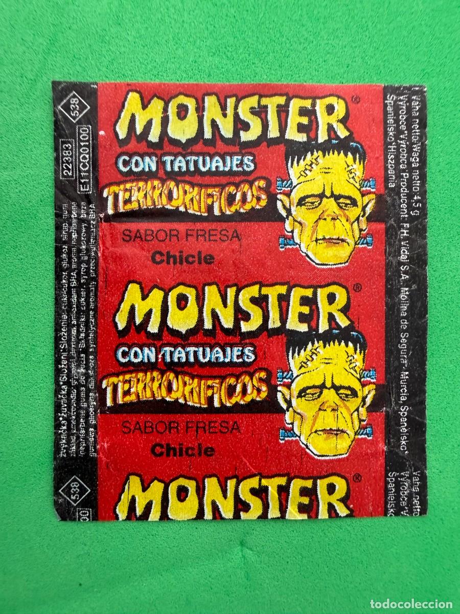 Coleccionismo cromos antiguos: Envoltorio chicle Monster Terror&iacute;ficos Tatuajes de Vidal