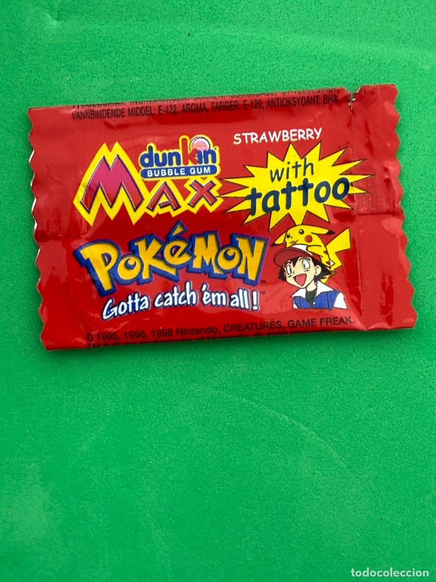 Coleccionismo cromos antiguos: Envoltorio chicle Dunkin de Pokemon - Fresa