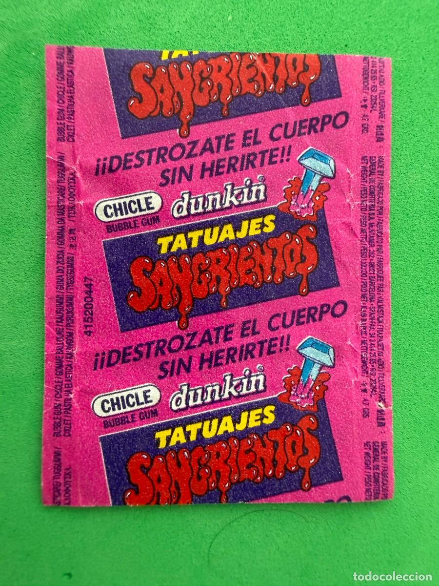 Coleccionismo cromos antiguos: Envoltorio chicle Tatuajes Sangrientos - Dunkin General de Confiter&iacute;a