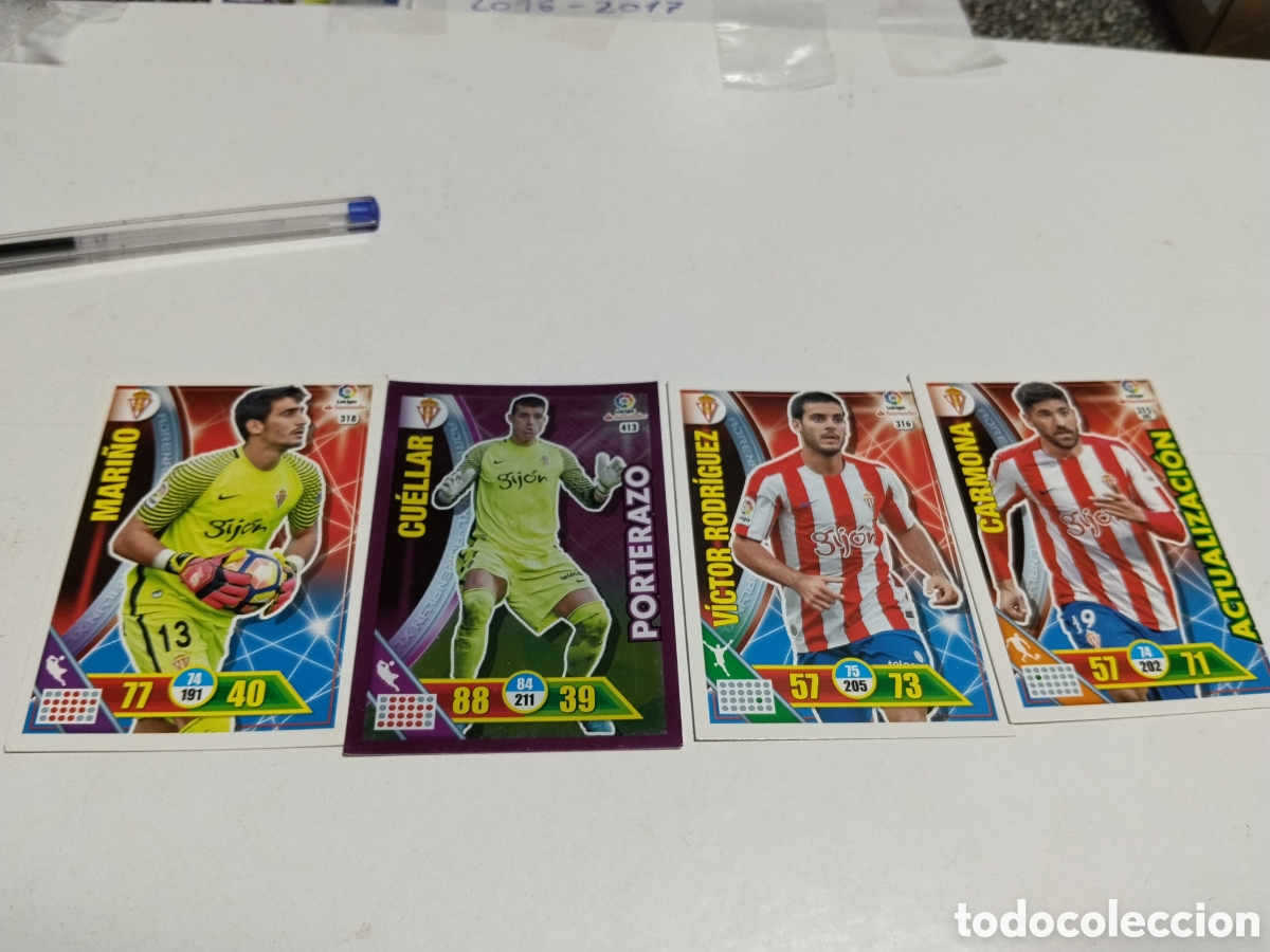 Coleccionismo cromos antiguos: 4 Cromos Sporting de Gij&oacute;n 2016-2017