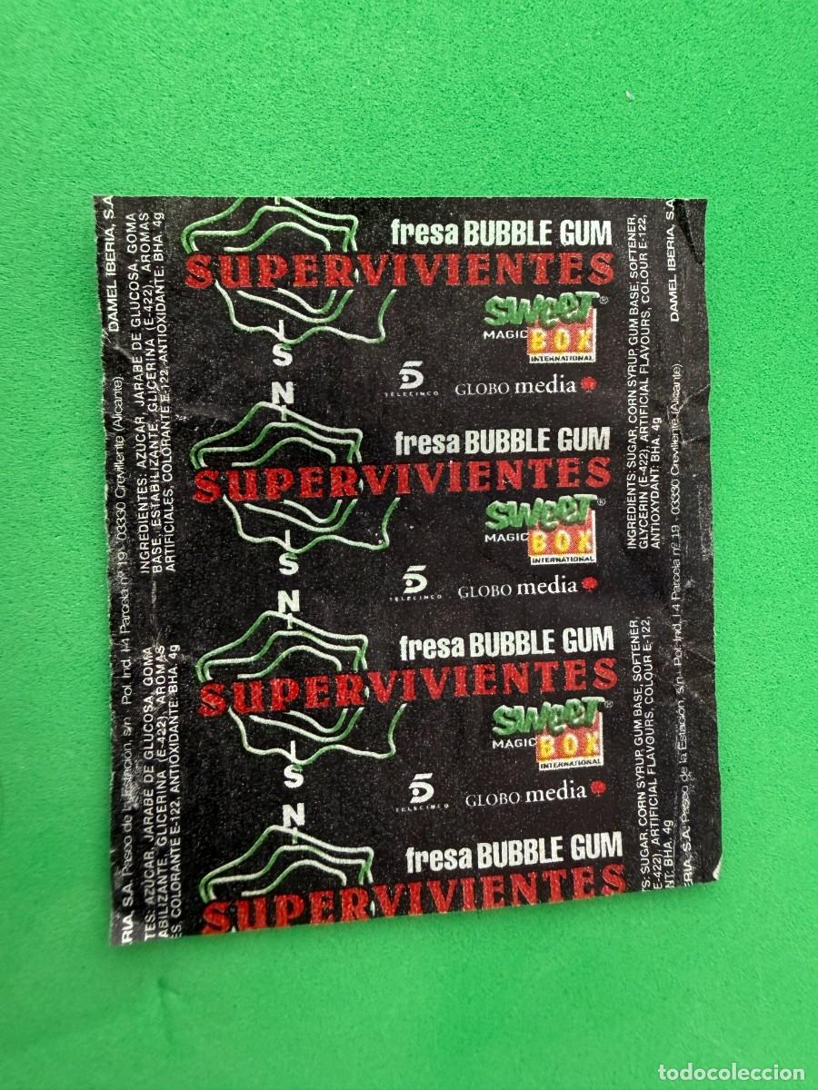 Coleccionismo cromos antiguos: Envoltorio chicle Supervivientes - Sweet Magic Box Globomedia