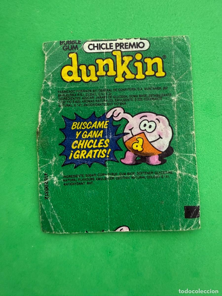 Coleccionismo cromos antiguos: Envoltorio chicle premio Dunkin de menta - General de Confiter&iacute;a