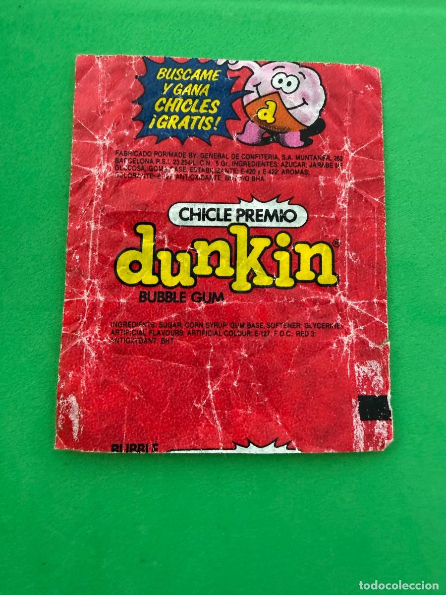 Coleccionismo cromos antiguos: Envoltorio chicle premio Dunkin de fresa - General de Confiter&iacute;a