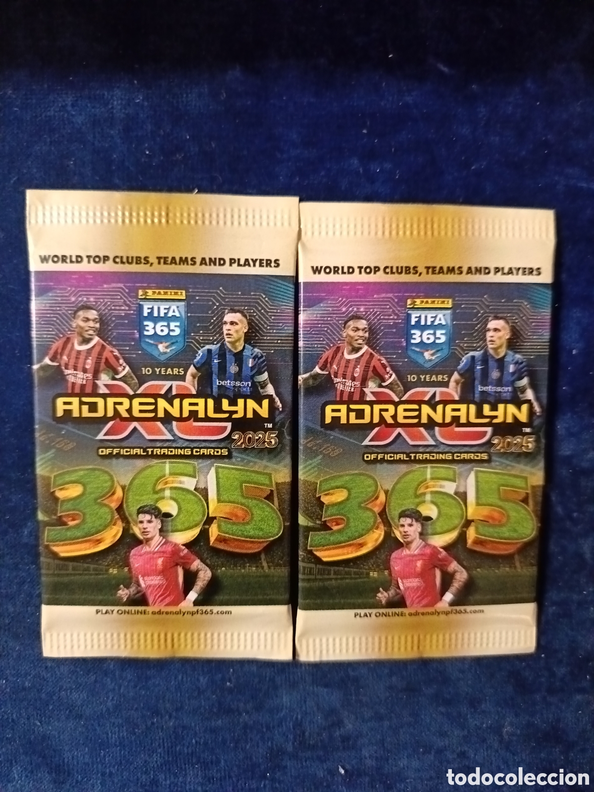 Coleccionismo cromos antiguos: 2 SOBRE TRADING CARDS DE F&Uacute;TBOL SIN ABRIR ADRENALYN XL FIFA 365 2025 PANINI