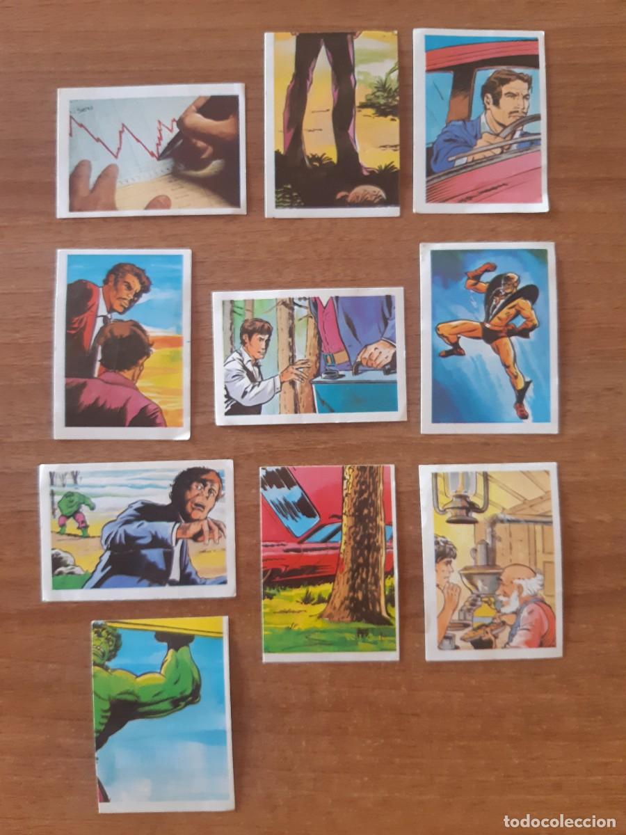 Coleccionismo cromos antiguos: LOTE 10 CROMOS DIFERENTES EL INCRE&Iacute;BLE HULK &rdquo;LA MASA&rdquo; ED. FHER 1981. NUNCA PEGADOS, SIN PEGAR