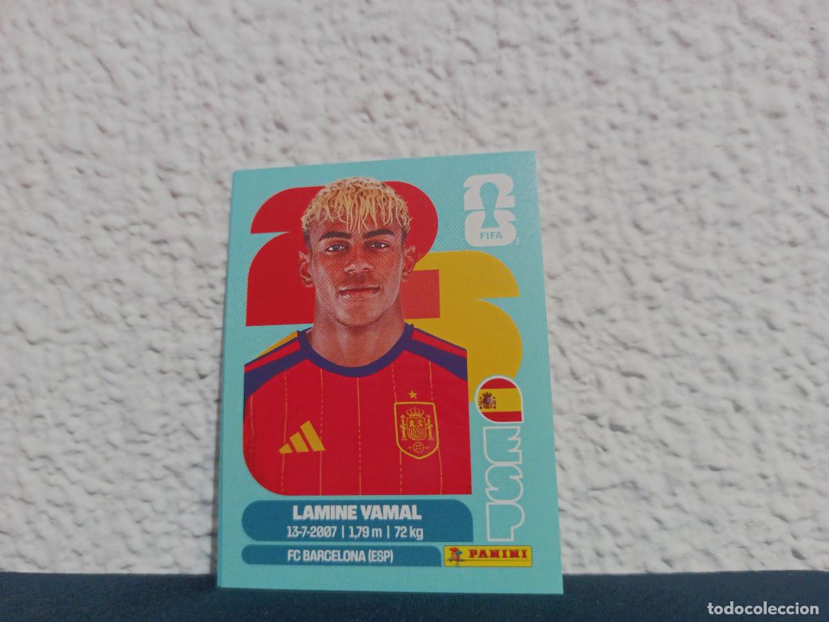 Coleccionismo cromos antiguos: ESP 15 LAMINE YAMAL BASE ESPA&Ntilde;A MUNDIAL 2026 26 STICKERS USA MEXICO