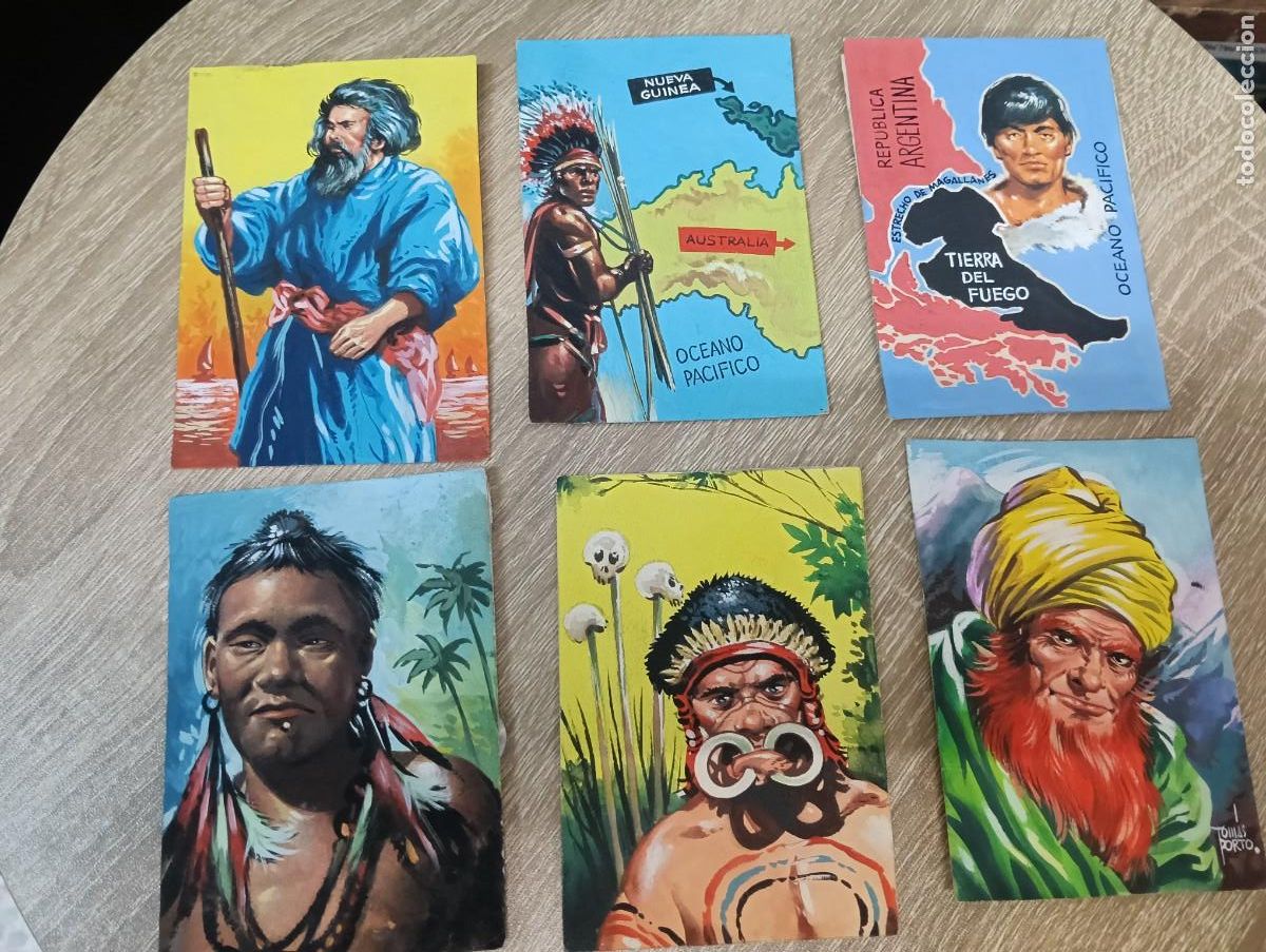 Coleccionismo cromos antiguos: CROMOS ORIGINALES PINTADOS POR TOMAS PORTO PUEBLOS DESCONOCIDOS