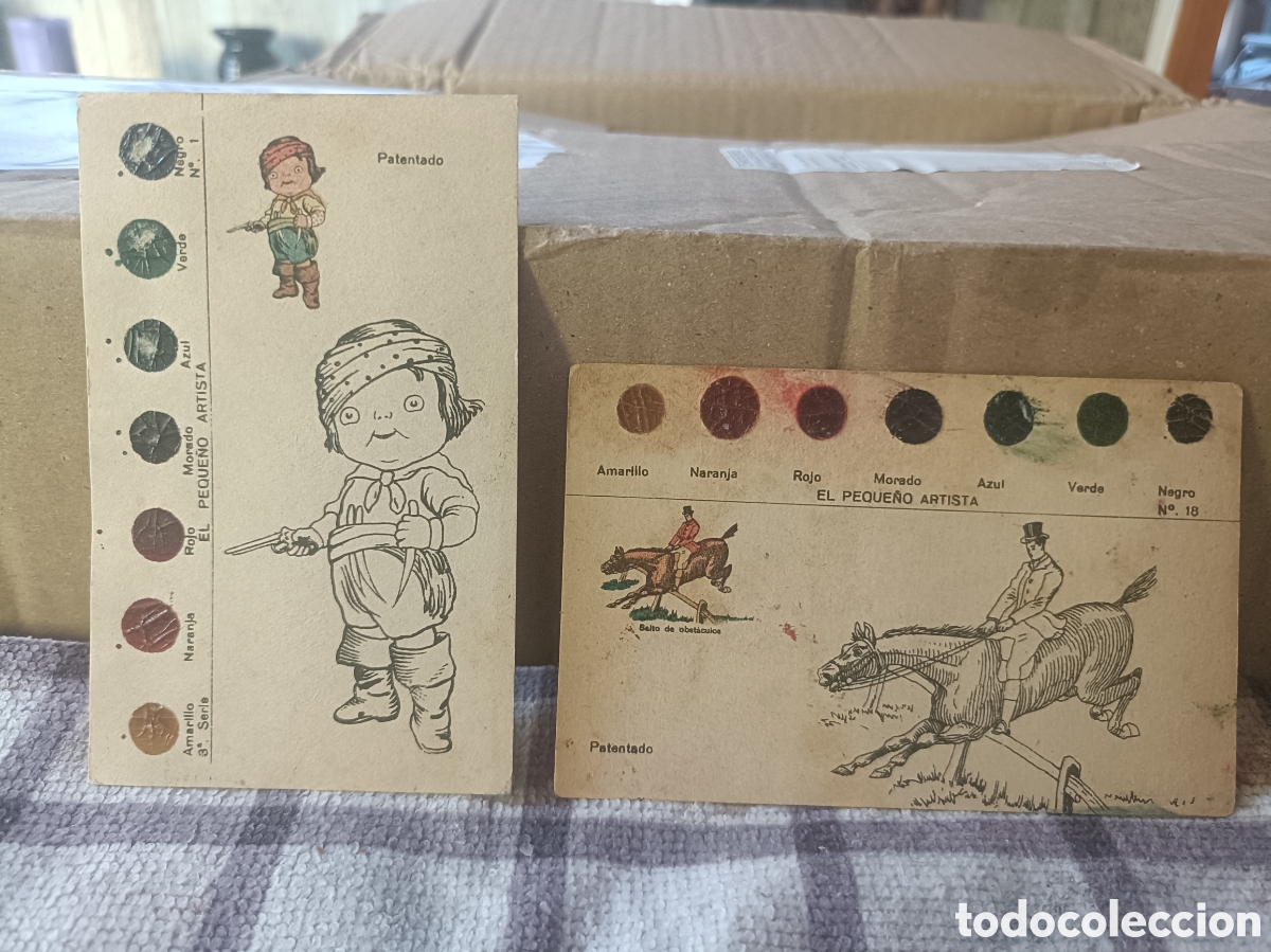 Coleccionismo cromos antiguos: Cromos El Peque&ntilde;o Artista, para pintar