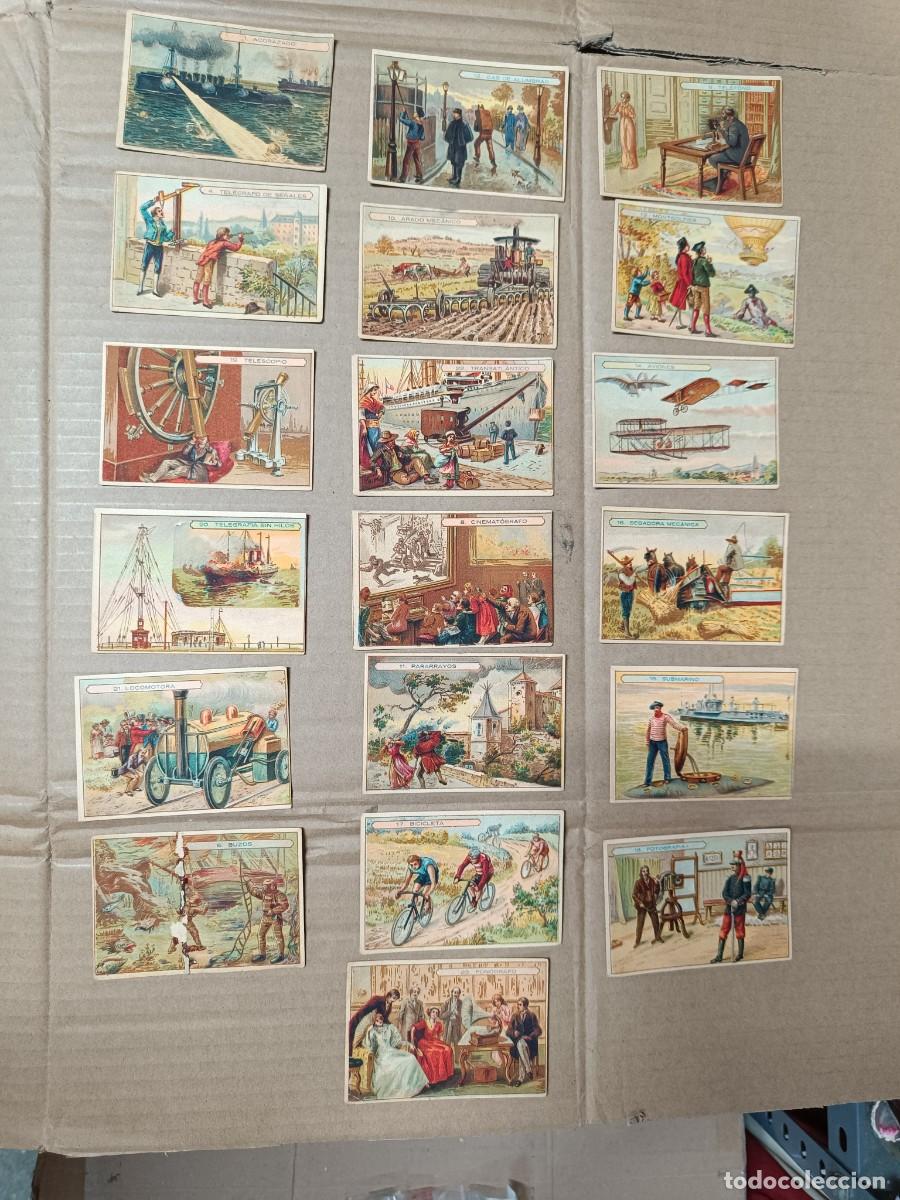 Coleccionismo cromos antiguos: ANTIGUA COLECCION DE 19 CROMOS, INVENTOS MODERNOS P19