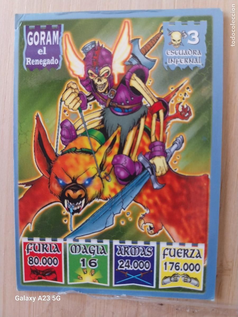 Coleccionismo cromos antiguos: BOLLYCAO KAOS LEGEND ESCUADRA INFERNAL 3 GORAM EL RENEGADO CROMO PASTELITOS PREMIUM 1996 ORIGINAL