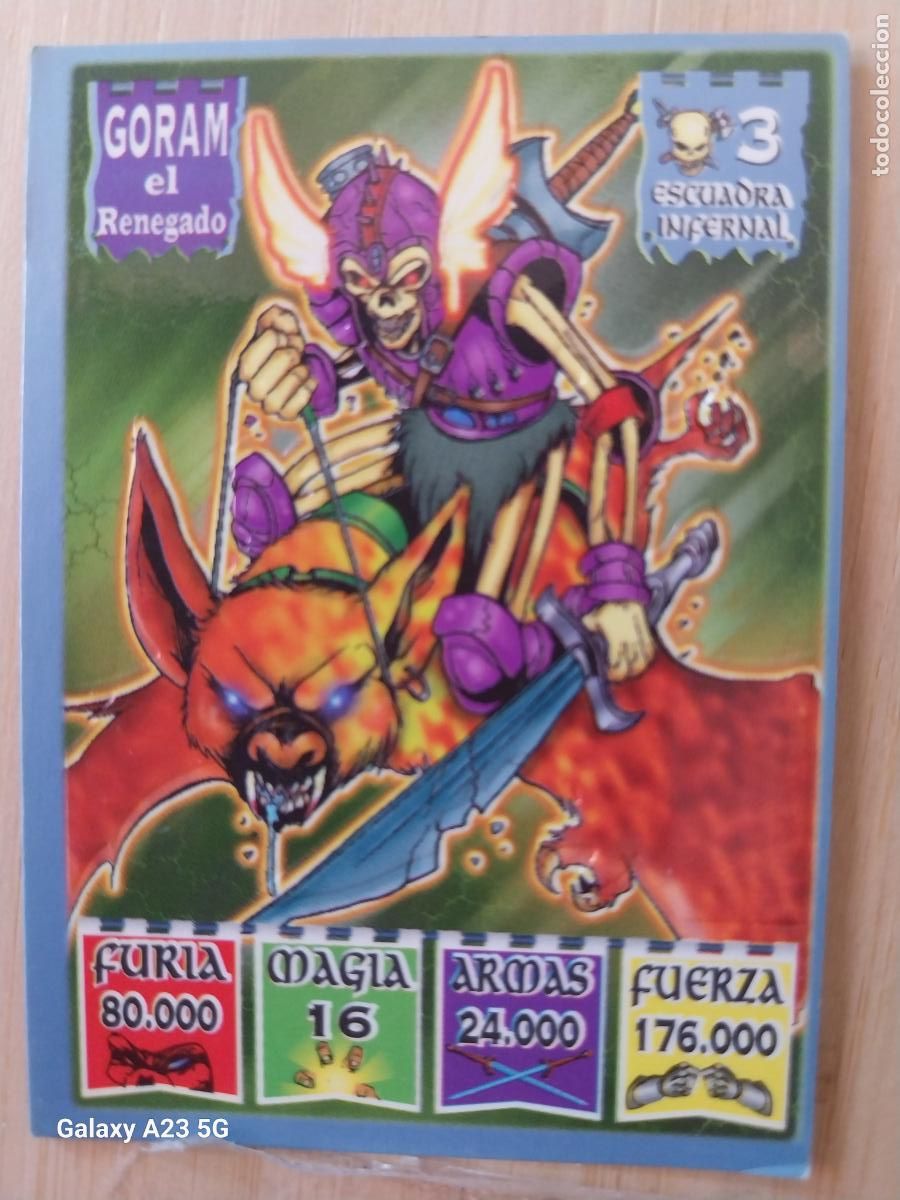 Coleccionismo cromos antiguos: BOLLYCAO KAOS LEGEND ESCUADRA INFERNAL 3 GORAM EL RENEGADO ** CROMO PASTELITOS PREMIUM 1996 ORIGINAL