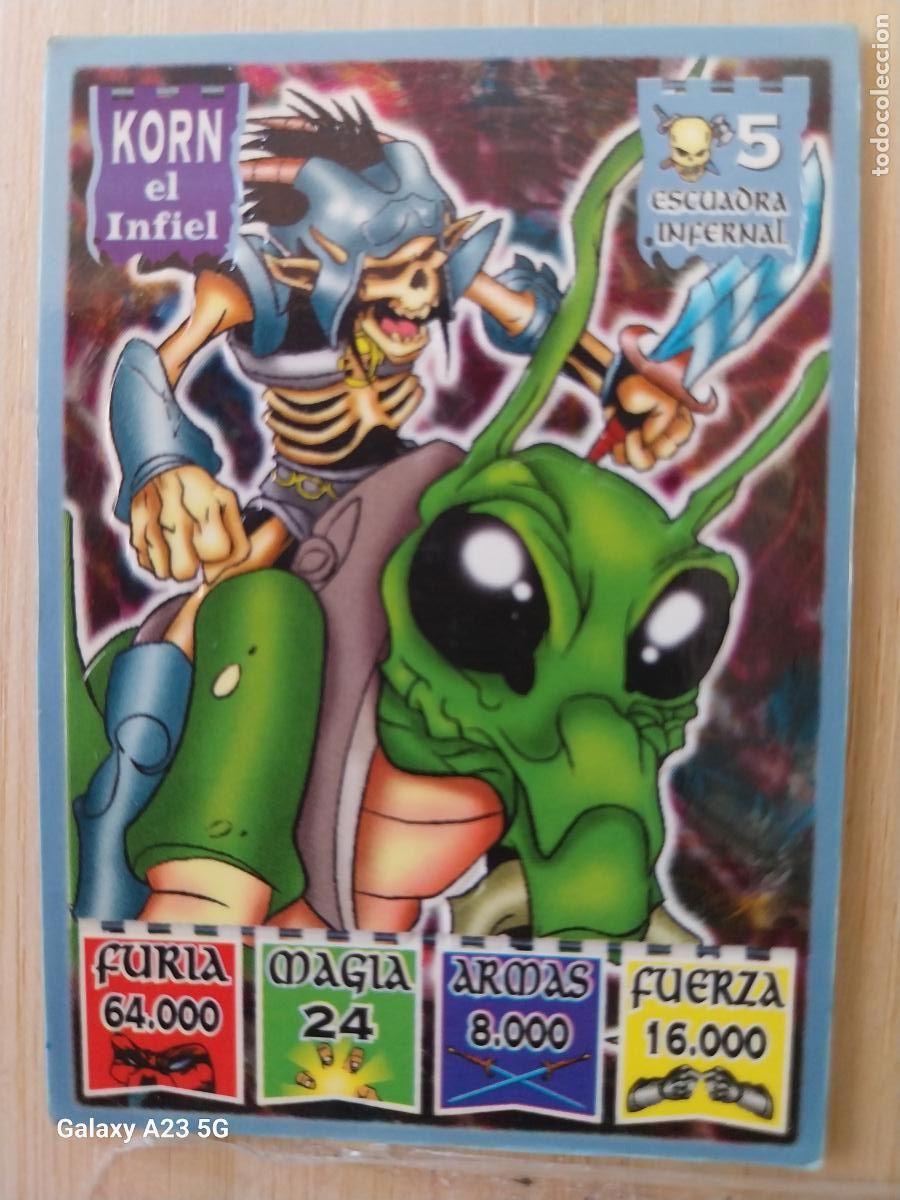 Coleccionismo cromos antiguos: BOLLYCAO KAOS LEGEND ESCUADRA INFERNAL 5 KORN EL INFIEL ** CROMO PASTELITOS PREMIUM 1996 ORIGINAL