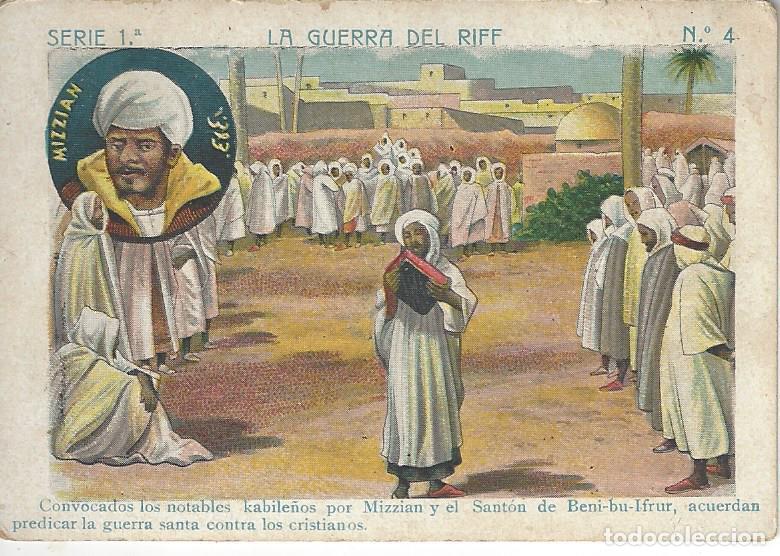 Coleccionismo cromos antiguos: TARRAGONA CHOCOLATES POBLET, CROMO DE LA GUERRA DEL RIFF SERIE SERIE 1 N&ordm;-4.