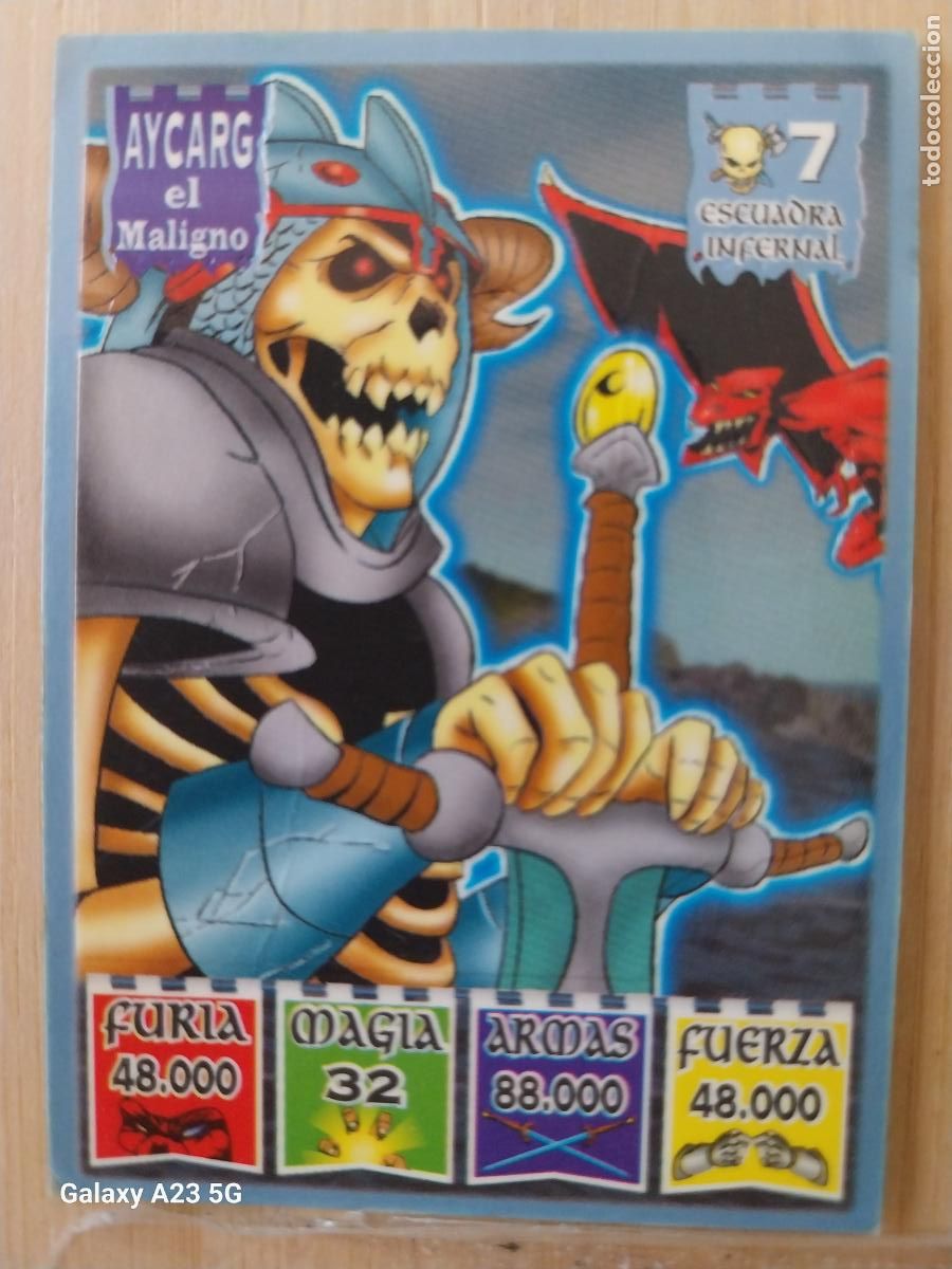 Coleccionismo cromos antiguos: BOLLYCAO KAOS LEGEND ESCUADRA INFERNAL 7 AYCARG EL MALIGNO * CROMO PASTELITOS PREMIUM 1996 ORIGINAL