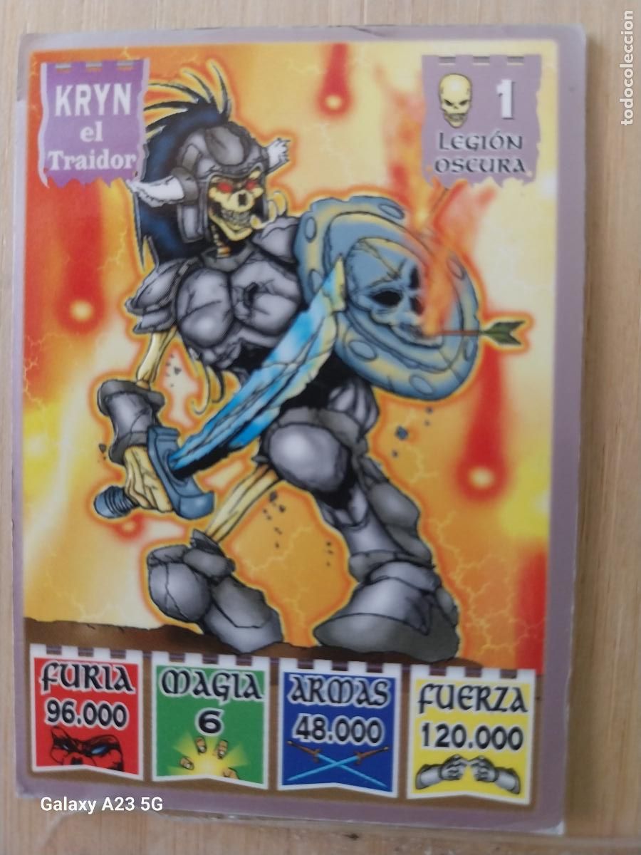 Coleccionismo cromos antiguos: BOLLYCAO KAOS LEGEND LEGION OSCURA 1 KRYN EL TRAIDOR ++ CROMO PASTELITOS PREMIUM 1996