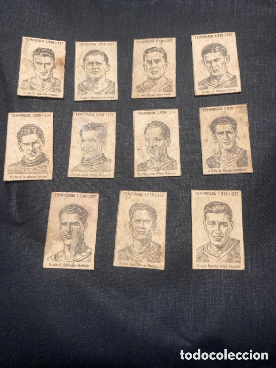 Coleccionismo cromos antiguos: Temporada 1936-37 cerilla Zaragoza Hercules de Alicante lote