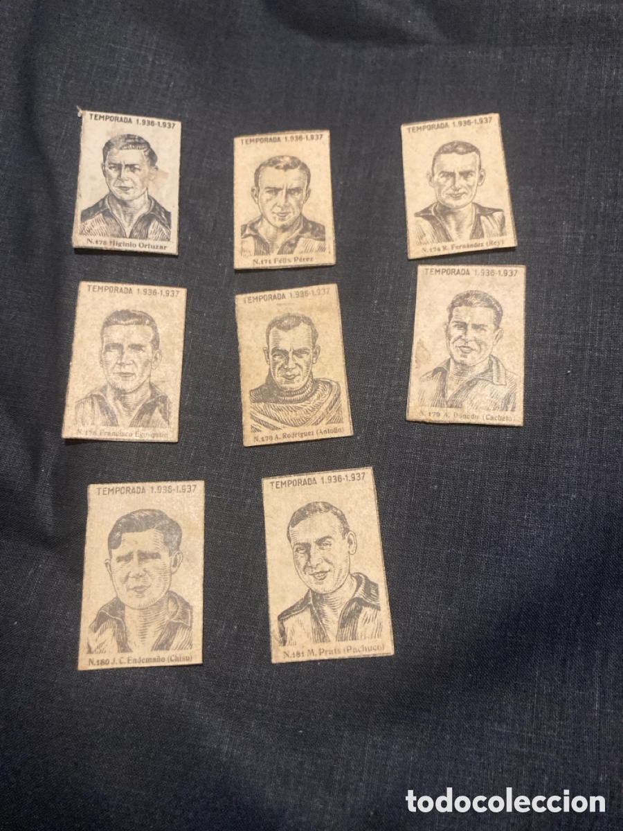 Coleccionismo cromos antiguos: Temporada 1936-37 cerilla Zaragoza Barakaldo lote