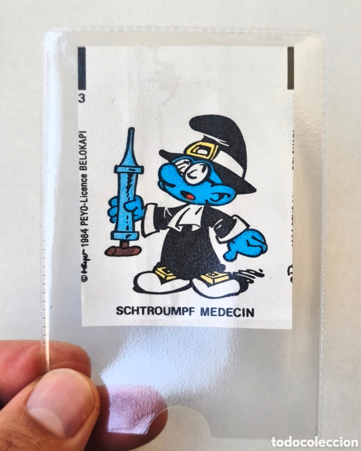 Coleccionismo cromos antiguos: LOS PITUFOS 1983 CROMO CHICLE THE SMURFS PEYO MEDICO MEDECIN