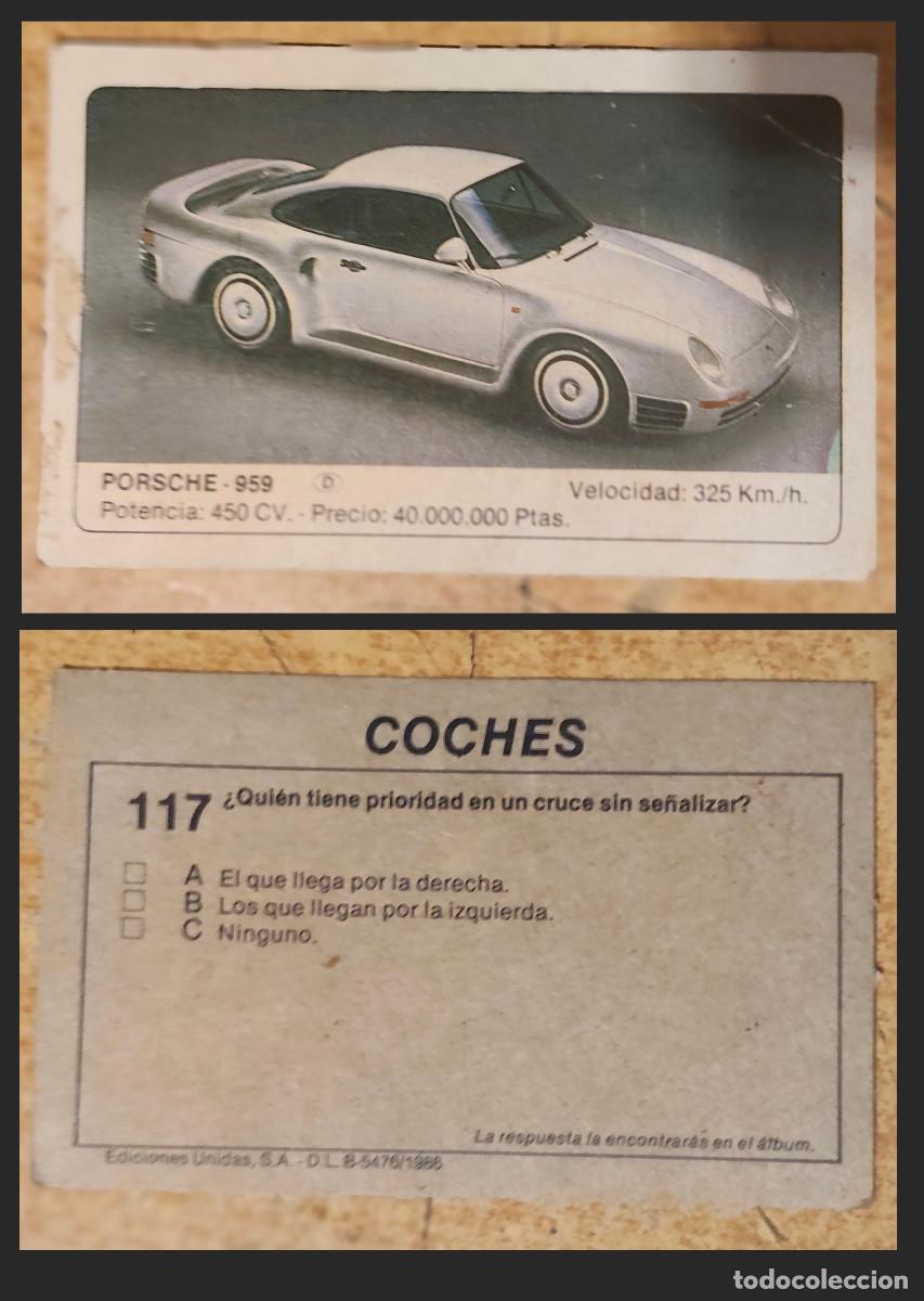 Coleccionismo cromos antiguos: EDICIONES UNIDAS - COCHES 1986 - PORSCHE 959 117 - NUNCA PEGADO