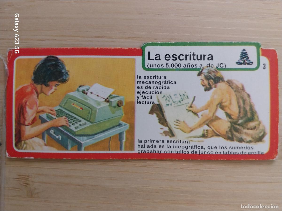 Coleccionismo cromos antiguos: BIMBO INVENTOS A&Ntilde;O 1973 CROMO 3 LA ESCRITURA PASTELITOS PREMIUM 1999 ORIGINAL **