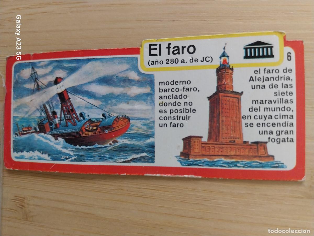 Coleccionismo cromos antiguos: BIMBO INVENTOS A&Ntilde;O 1973 CROMO 6 EL FARO PASTELITOS PREMIUM ORIGINAL **