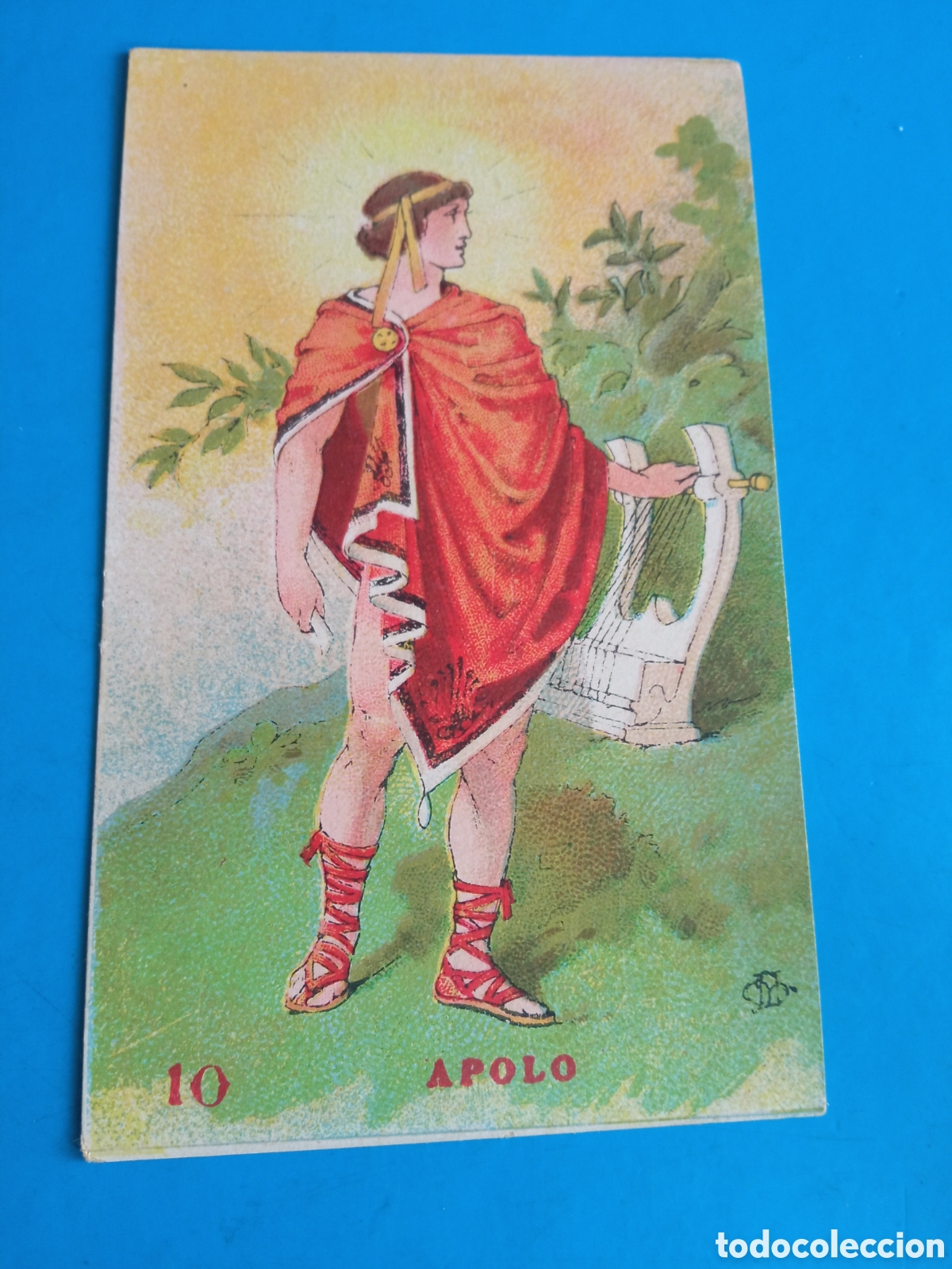 Coleccionismo cromos antiguos: Antiguo cromo, Chocolate AMATLLER, serie Mitolog&iacute;a, Apolo