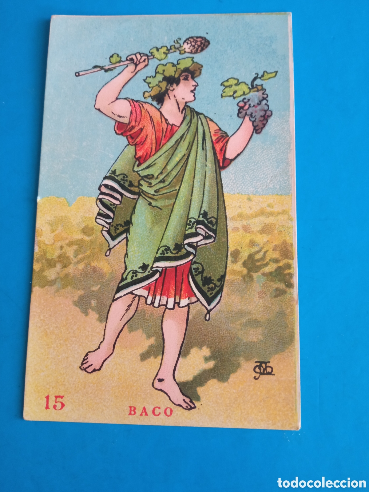 Coleccionismo cromos antiguos: Antiguo cromo, Chocolate AMATLLER, serie Mitolog&iacute;a, Baco