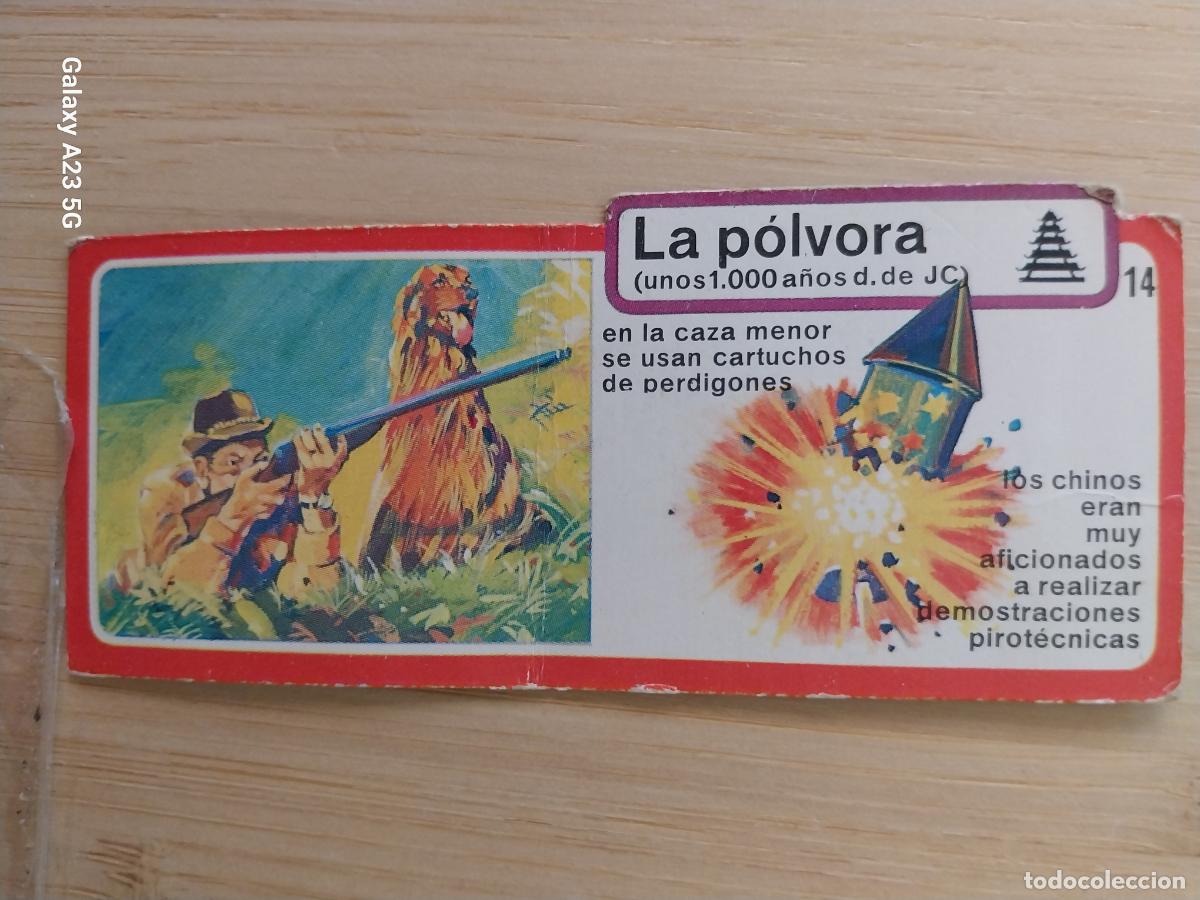 Coleccionismo cromos antiguos: BIMBO INVENTOS A&Ntilde;O 1973 CROMO 14 LA POLVORA PASTELITOS PREMIUM ORIGINAL **